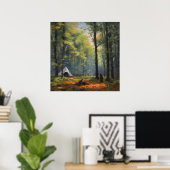 Poster Aventure en plein air avec une forêt impressionnis (Bureau à domicile)