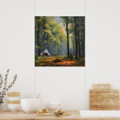 Poster Aventure en plein air avec une forêt impressionnis (Cuisine)