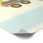 Poster Aventure en train jouet animal et avion attend (Coin)