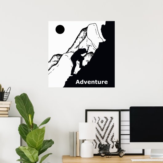 Poster aventure escalade rock (Bureau à domicile)