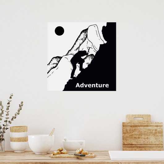 Poster aventure escalade rock (Cuisine)