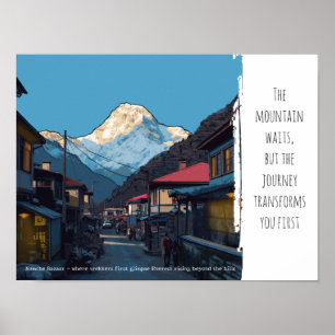 Poster Aventure Motivation Aube de l'Everest Namche Bazaa