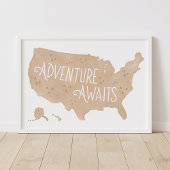 Poster Aventure Neutre Attend Nous Carte Chambre Enfants