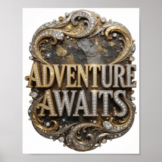 Poster Aventure OR en 3D Texte Art (Devant)