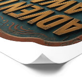 Poster Aventure Orange VIVE L'AVENTURE Texte 3D Art (Coin)