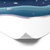 Poster Aventure spatiale de l'axolotl galactique Autocoll (Coin)