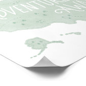 Poster Aventure Vert Menthe Nous Attend Carte des États-U (Coin)