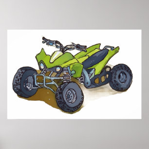Poster Aventure verte tout-terrain en quadricycle