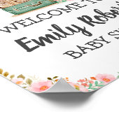 Poster Aventure Voyage Floral verdure fille Baby shower (Coin)