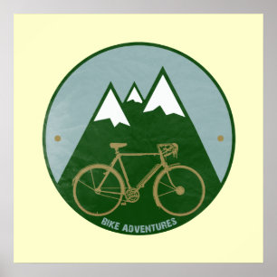 Poster aventures à vélo imprimer pour murs