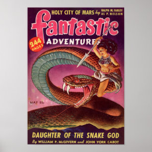Poster Aventures fantastiques — Fille du serpent Dieu