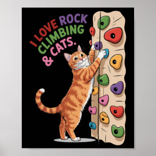 Poster Aventurier Intérieur Amateur de Chat et d'Escalade