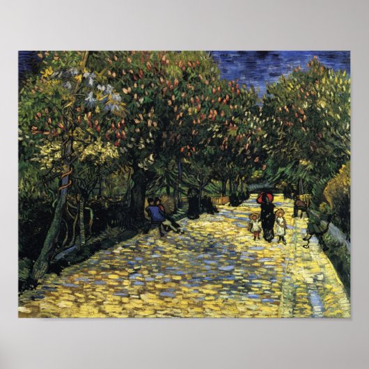 Poster Avenue avec châtaigniers à Arles, Van Gogh (Devant)