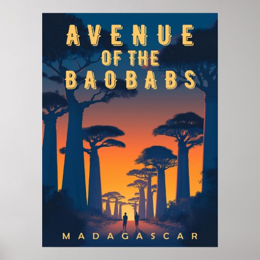 Poster Avenue des Baobabs Madagascar - Afrique rétro (Devant)