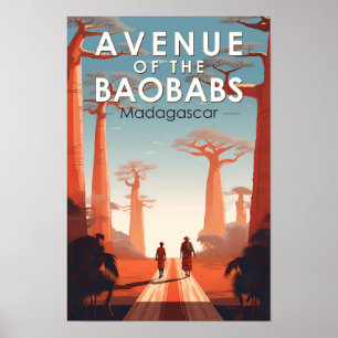 Poster Avenue des Baobabs Madagascar Art Vintage