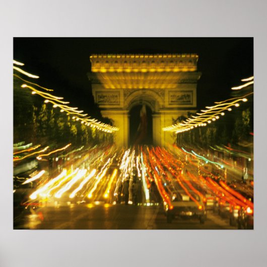 Poster Avenue des Champs-Elysees, Arc de Triomphe, (Devant)