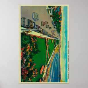 Poster Avenue d'océan et plage est de BeachLong, CA