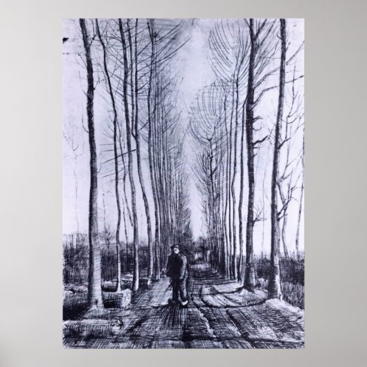 Poster avenue Poplar par Vincent van Gogh (Devant)