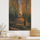 Poster Avenue Van Gogh de peupliers en peinture d'automne (Cuisine)