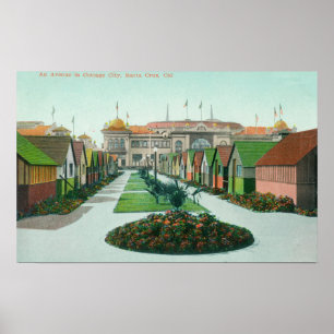 Poster Avenue ViewSanta Cruz, CA de ville de cottage