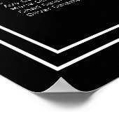 Poster AVERA moderne Mariage noir  siège Modèle graphique (Coin)