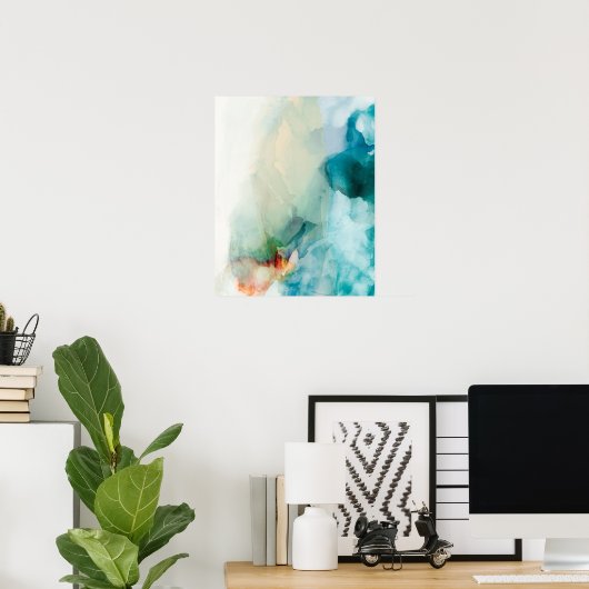 Poster Aversion - Aquarelle bleue (Bureau à domicile)