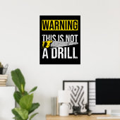 Poster AVERTISSEMENT Ce N'Est Pas Un Exercice Drôle Outil (Bureau à domicile)