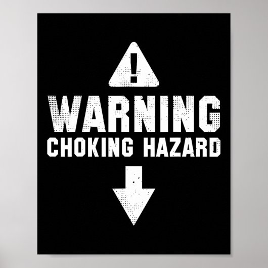 Poster Avertissement Costume de risque de choc drôle Faci (Devant)