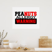 Poster Avertissement d'allergie aux arachides (Cuisine)