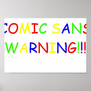 POSTER AVERTISSEMENT DE LA COMIC SANS