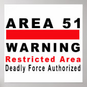 Poster Avertissement de la zone 51 (Devant)