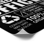 Poster Avertissement de l'agent correctionnel Ligne mince (Coin)