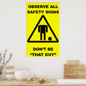 Poster Avertissement de signalisation de sécurité (Cuisine)