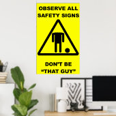 Poster Avertissement de signalisation de sécurité (Bureau à domicile)