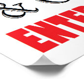 Poster Avertissement de zone de cou rouge (Coin)