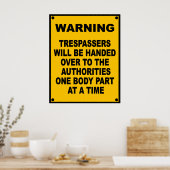 Poster Avertissement des intrus (Cuisine)