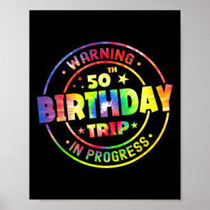 Poster Avertissement drôle de 50 ans Voyage pour 50e anni