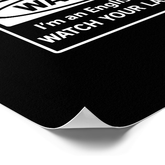 Poster Avertissement Enseignant Anglais (Coin)