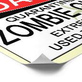 Poster Avertissement - Épidémie de virus Zombie (Coin)