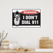 Poster Avertissement - Je n'appelle pas le 911 - Panneau  (Cuisine)