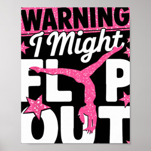 Poster Avertissement Je pourrais perdre la tête Cheer Gir