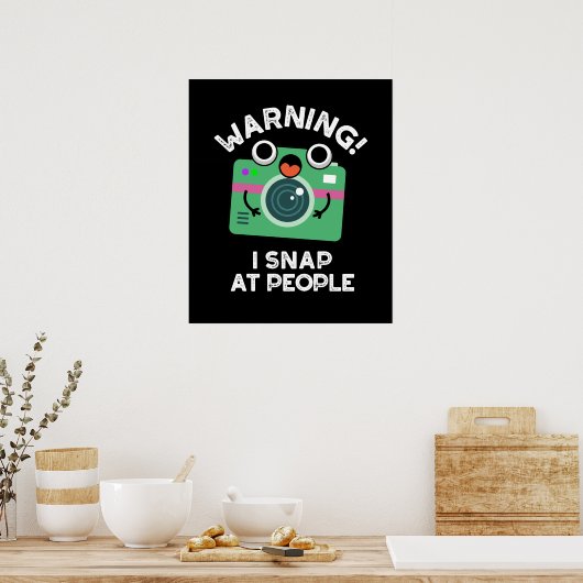 Poster Avertissement Je Shap Sur Les Gens Drôle Caméra Pu (Cuisine)