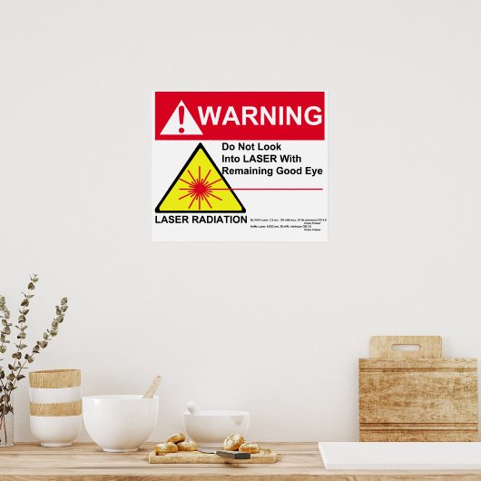 Poster Avertissement LASER (Cuisine)