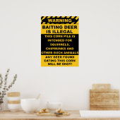 Poster Avertissement Le Cerf Attente Est Illégal (Cuisine)