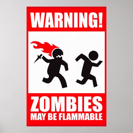 Poster Avertissement : Les zombies sont inflammables (Devant)