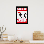Poster Avertissement : Les zombies sont inflammables (Cuisine)