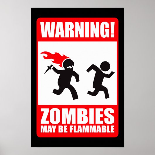 Poster Avertissement : Les zombies sont inflammables (Devant)