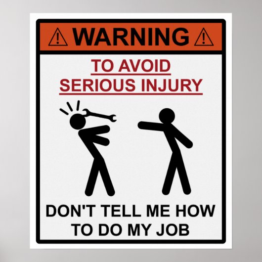 Poster Avertissement - Ne me dites pas comment faire mon (Devant)