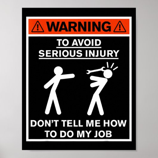 Poster Avertissement Ne me dites pas comment faire mon tr (Devant)