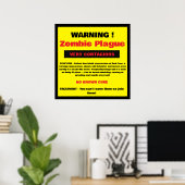 Poster Avertissement - Peste Zombie (Bureau à domicile)